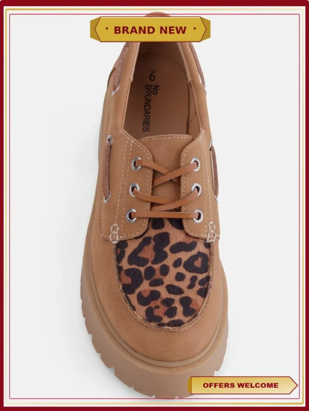 Women's Platform Boat Shoes Lace-Up Lug Sole